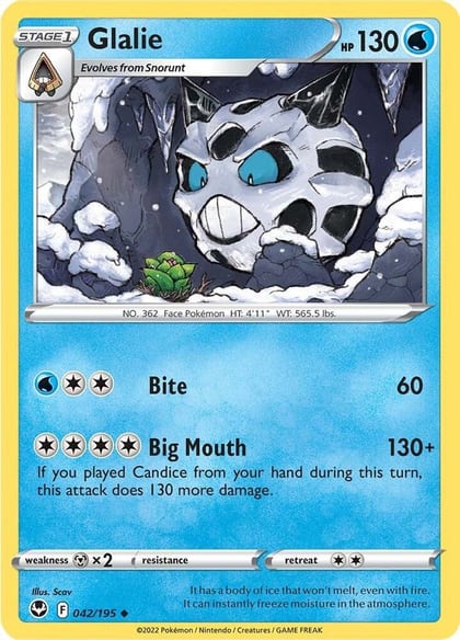 Glalie, SWSH12: Silver Tempest 042/195