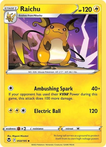 Raichu, SWSH12: Silver Tempest 050/195