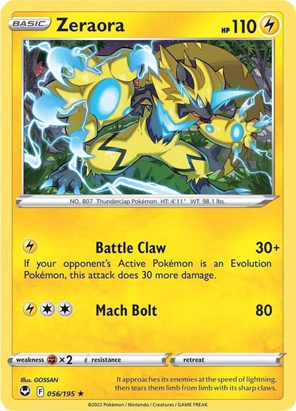 Zeraora, SWSH12: Silver Tempest 056/195
