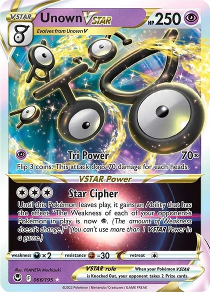 Unown VSTAR, SWSH12: Silver Tempest 066/195