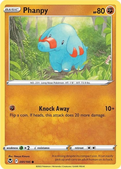 Phanpy, SWSH12: Silver Tempest 091/195