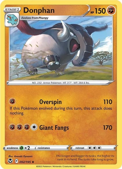 Donphan, SWSH12: Silver Tempest 092/195