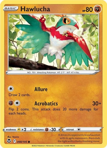Hawlucha, SWSH12: Silver Tempest 098/195