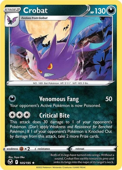 Crobat, SWSH12: Silver Tempest 105/195