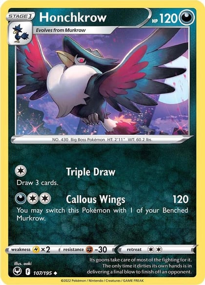 Honchkrow, SWSH12: Silver Tempest 107/195