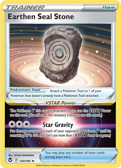 Earthen Seal Stone, SWSH12: Silver Tempest 154/195