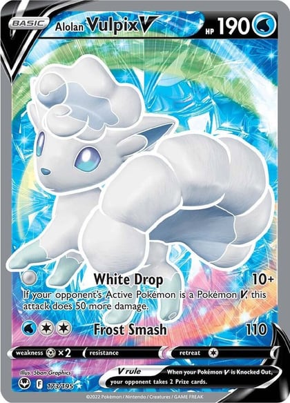 Alolan Vulpix V (Full Art), SWSH12: Silver Tempest 173/195
