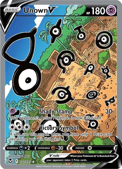 Unown V (Alternate Full Art), SWSH12: Silver Tempest 177/195