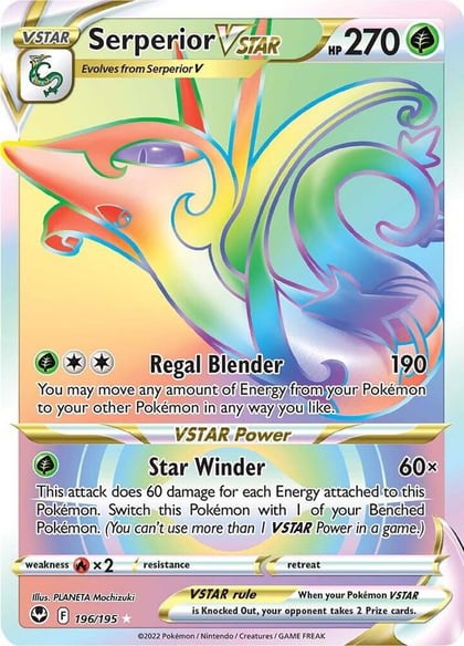 Serperior VSTAR (Secret), SWSH12: Silver Tempest 196/195