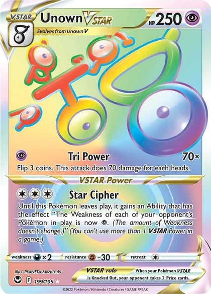 Unown VSTAR (Secret), SWSH12: Silver Tempest 199/195