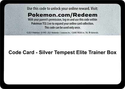 Code Card - Silver Tempest Elite Trainer Box, SWSH12: Silver Tempest P477032