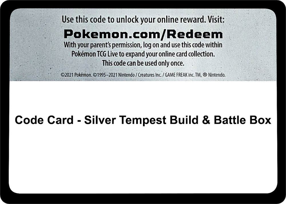 Code Card - Silver Tempest Build & Battle Box, SWSH12: Silver Tempest P477033