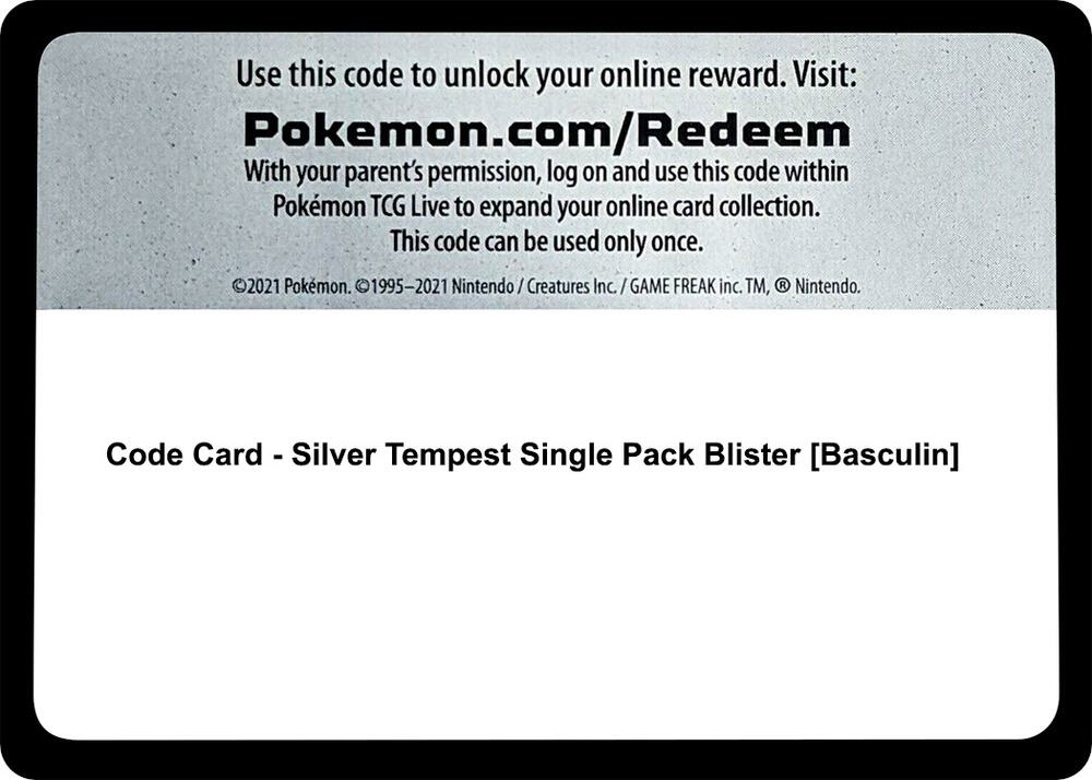 Code Card - Silver Tempest Single Pack Blister [Basculin], SWSH12: Silver Tempest P515727