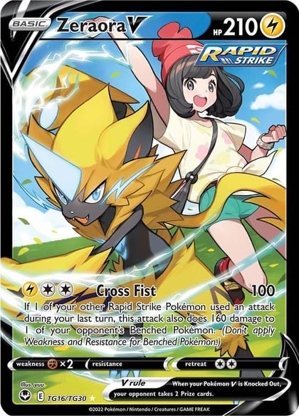 Zeraora V, SWSH12: Silver Tempest Trainer Gallery TG16/TG30
