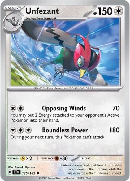 Unfezant, SV05: Temporal Forces 135/162