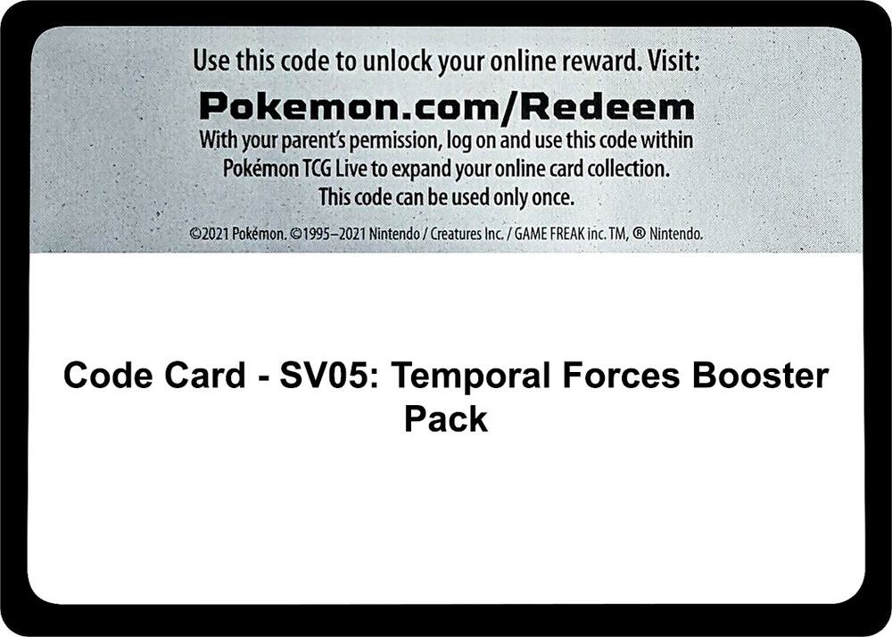 Code Card - SV05: Temporal Forces Booster Pack, SV05: Temporal Forces P543577