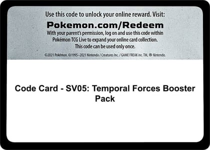 Code Card - SV05: Temporal Forces Booster Pack, SV05: Temporal Forces P543577