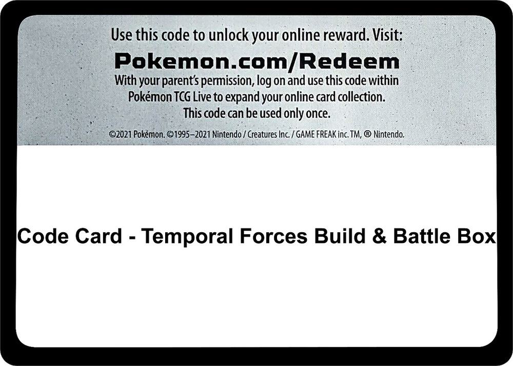 Code Card - Temporal Forces Build & Battle Box, SV05: Temporal Forces P546603