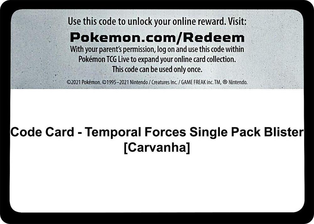 Code Card - Temporal Forces Single Pack Blister [Carvanha], SV05: Temporal Forces P555109