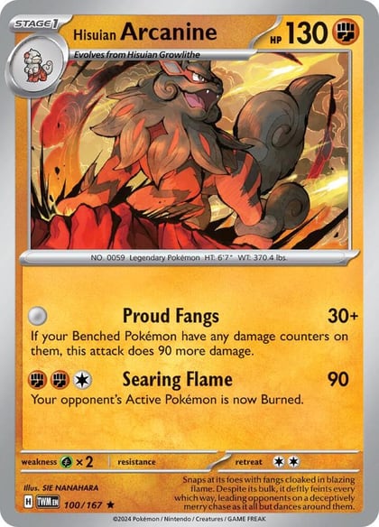 Hisuian Arcanine, SV06: Twilight Masquerade 100/167