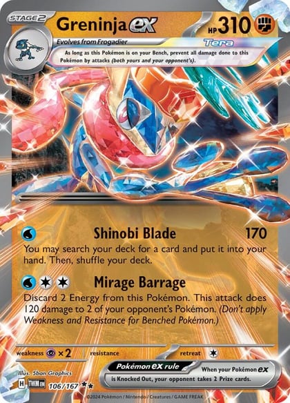 Greninja ex - 106/167, SV06: Twilight Masquerade 106/167