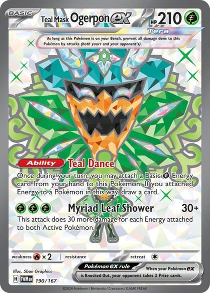 Teal Mask Ogerpon ex - 190/167, SV06: Twilight Masquerade 190/167