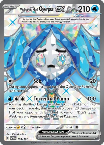 Wellspring Mask Ogerpon ex - 194/167, SV06: Twilight Masquerade 194/167