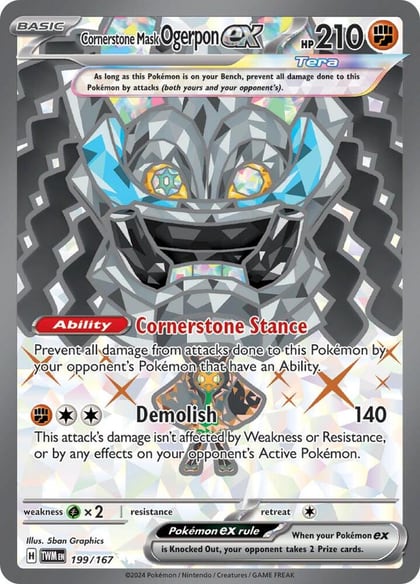 Cornerstone Mask Ogerpon ex - 199/167, SV06: Twilight Masquerade 199/167