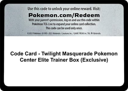 Code Card - Twilight Masquerade Pokemon Center Elite Trainer Box (Exclusive), SV06: Twilight Masquerade P552688