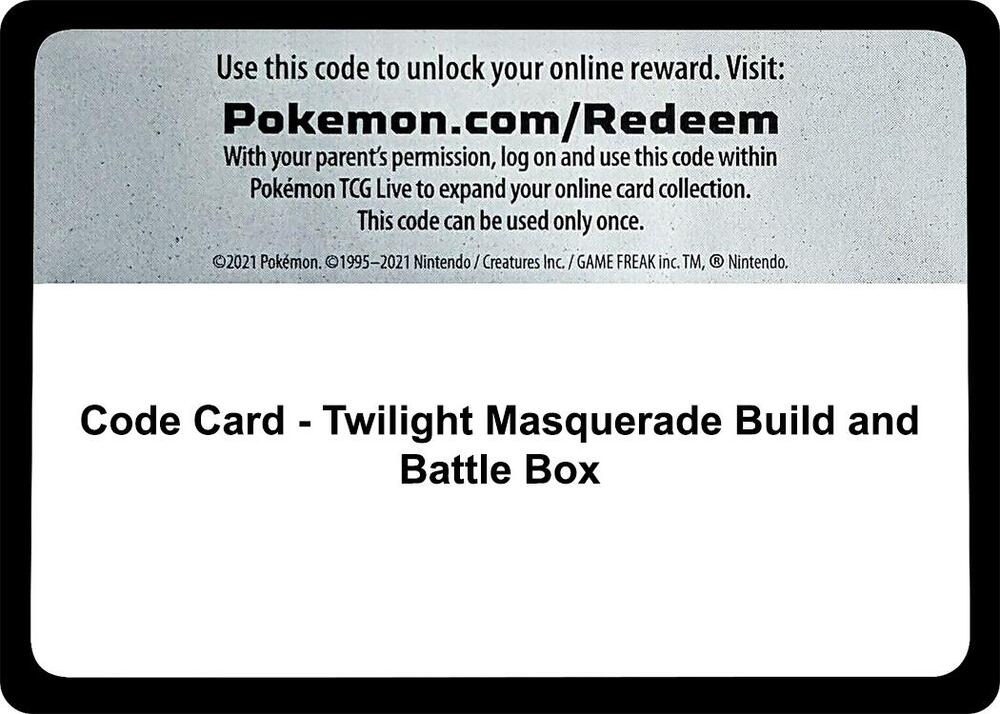 Code Card - Twilight Masquerade Build and Battle Box, SV06: Twilight Masquerade P552689