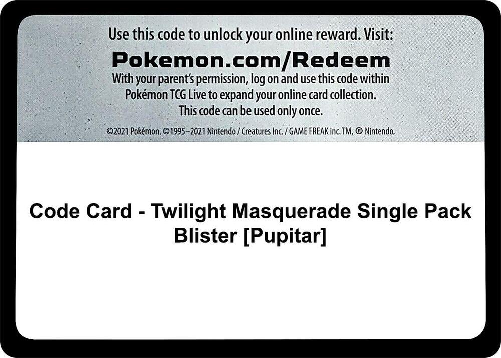 Code Card - Twilight Masquerade Single Pack Blister [Pupitar], SV06: Twilight Masquerade P552693