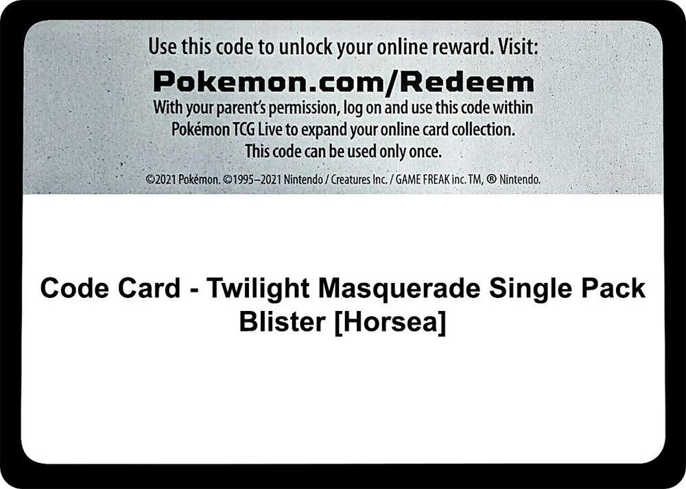 Code Card - Twilight Masquerade Single Pack Blister [Horsea], SV06: Twilight Masquerade P552695