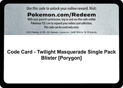 Code Card - Twilight Masquerade Single Pack Blister [Porygon], SV06: Twilight Masquerade P552696