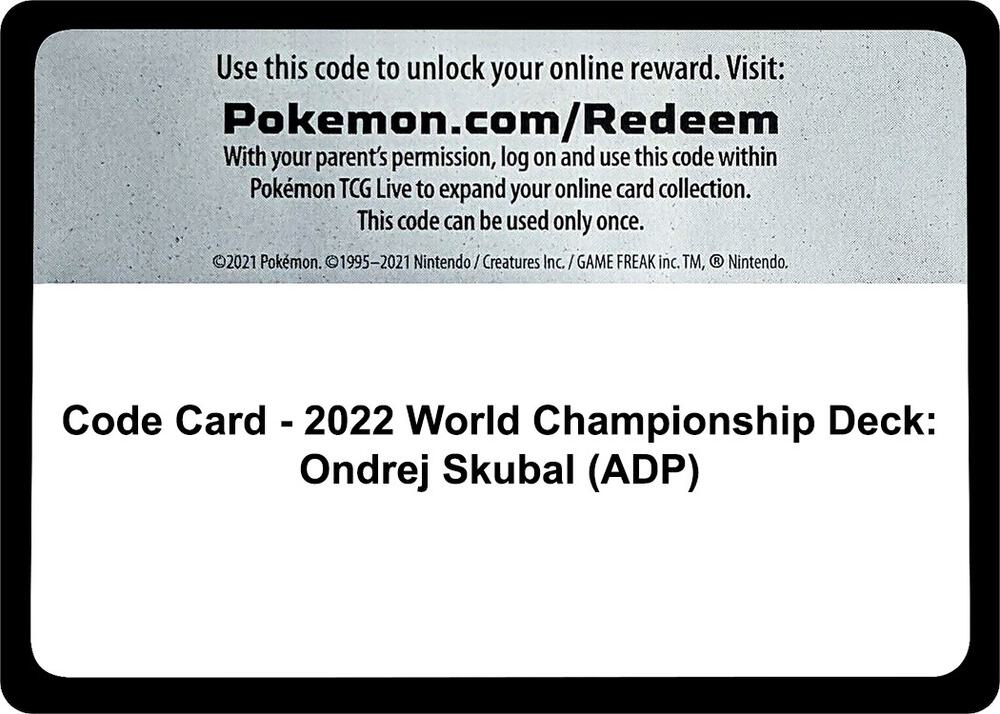 Code Card - 2022 World Championship Deck: Ondrej Skubal (ADP), World Championship Decks P489105