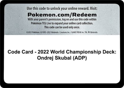 Code Card - 2022 World Championship Deck: Ondrej Skubal (ADP), World Championship Decks P489105