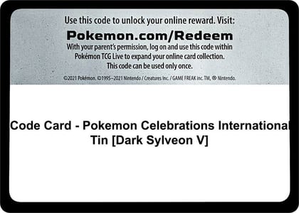 Code Card - Pokemon Celebrations International Tin [Dark Sylveon V], World Championship Decks P491228