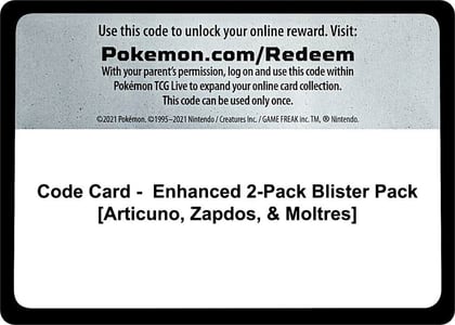 Code Card - Enhanced 2-Pack Blister Pack [Articuno, Zapdos, & Moltres], World Championship Decks P491229