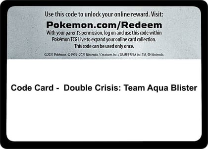 Code Card - Double Crisis: Team Aqua Blister, World Championship Decks P491230