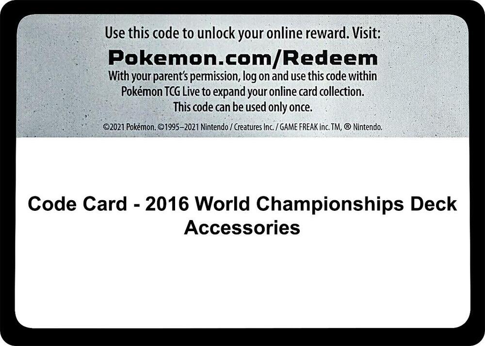 Code Card - 2016 World Championships Deck Accessories, World Championship Decks P693647