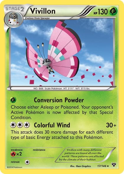 Vivillon (Meadow [Pink]), XY Base Set 17/146
