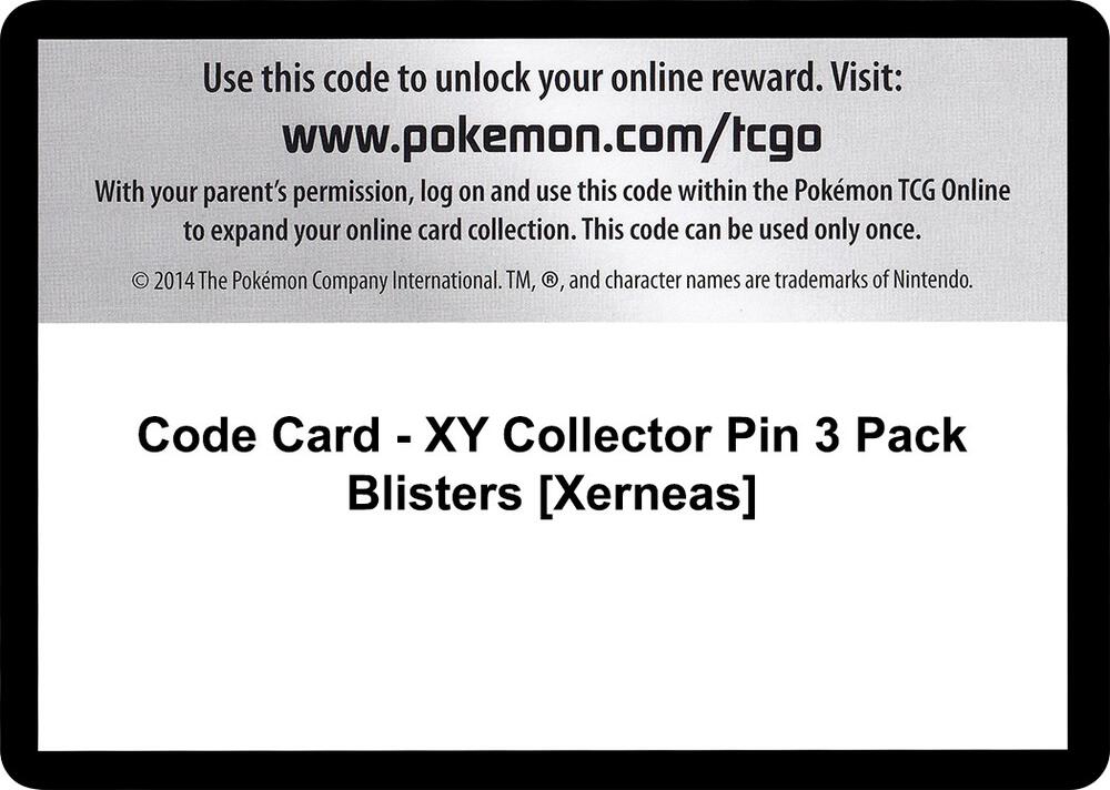 Code Card - XY Collector Pin 3 Pack Blisters [Xerneas], XY Base Set P280505