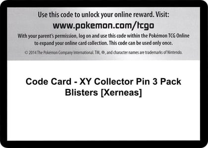 Code Card - XY Collector Pin 3 Pack Blisters [Xerneas], XY Base Set P280505