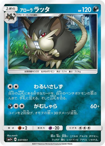 Alolan Raticate, sm1+: Enhanced Expansion Pack Sun & Moon 037/051