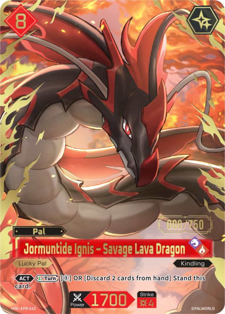 Jormuntide Ignis - Savage Lava Dragon (Serial Numbered) - EPR-010, Palworld Promo Cards EPR-010