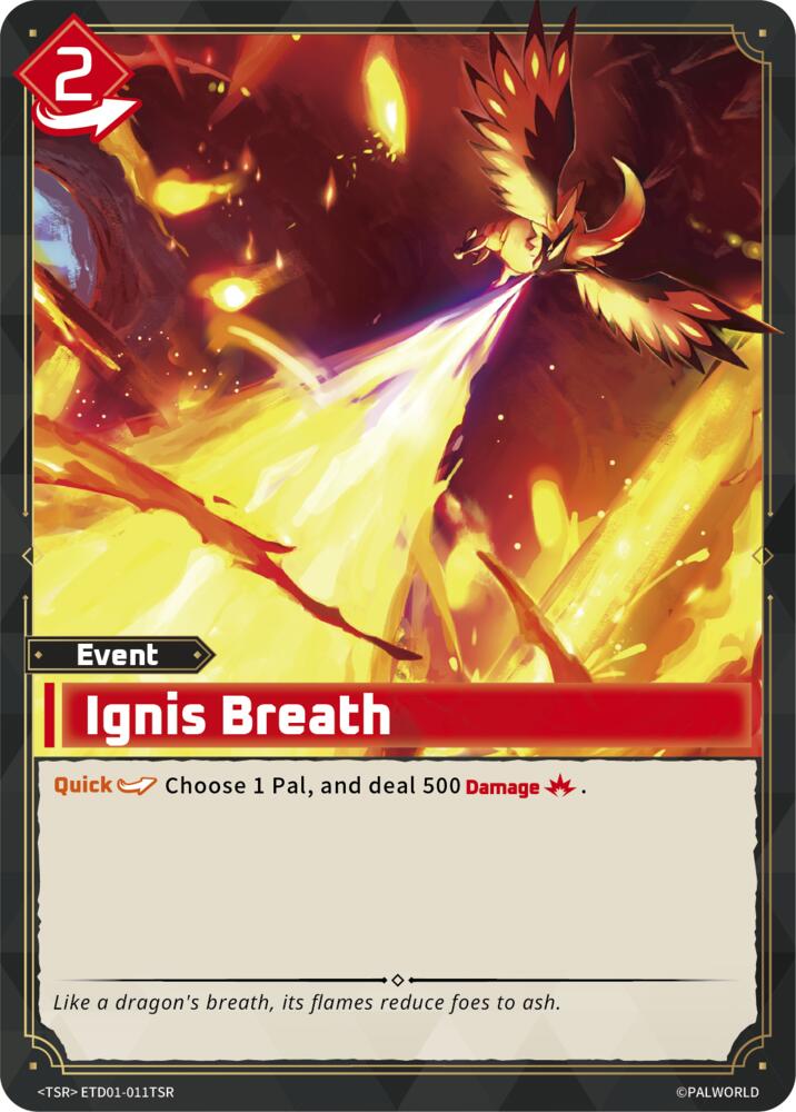 Ignis Breath (TSR), TD01: Dawn of Palpagos Red•Blue ETD01-011TSR