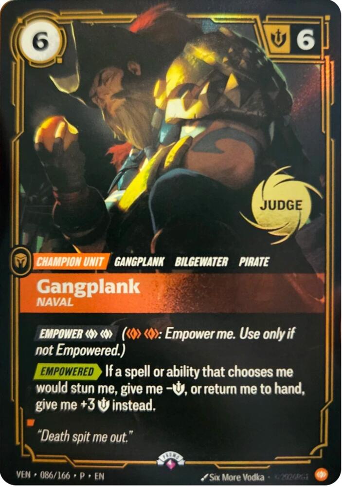 Gangplank, Naval, Riftbound Judge Promotional Cards 086/166