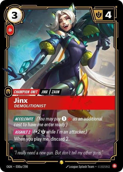 Jinx - Demolitionist (Alternate Art), Origins 030a/298