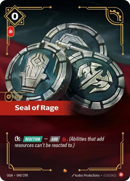 Seal of Rage, Origins 040/298
