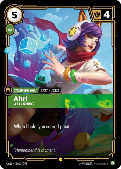 Ahri - Alluring (Alternate Art), Origins 066a/298
