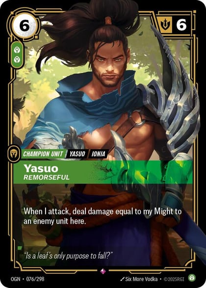 Yasuo - Remorseful, Origins 076/298